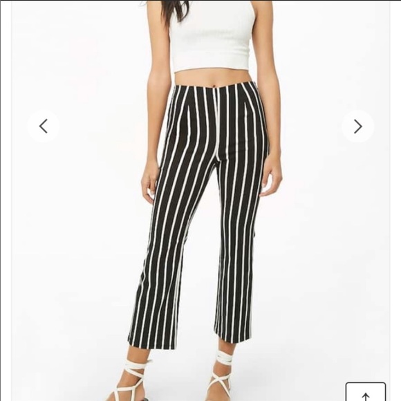 Forever 21 Pants - FOREVER 21 CONT.  BLK/WHITE CROPPED FLARE S